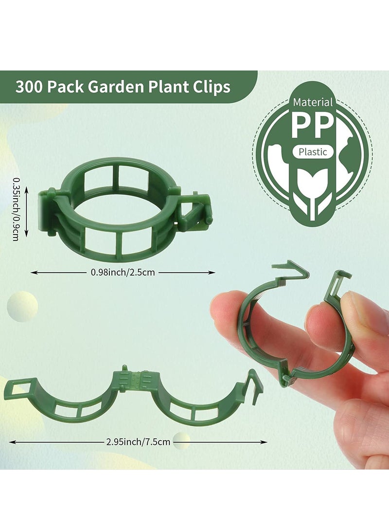 SYOSI Garden Plant Clip, 300 Pieces Vegetable Plant Root Stem Fixing Clips Plastic Tied Rattan Tools Planting Gardening Accessories for Farmer, Gardener, Home Garden (Green)  - Image 4