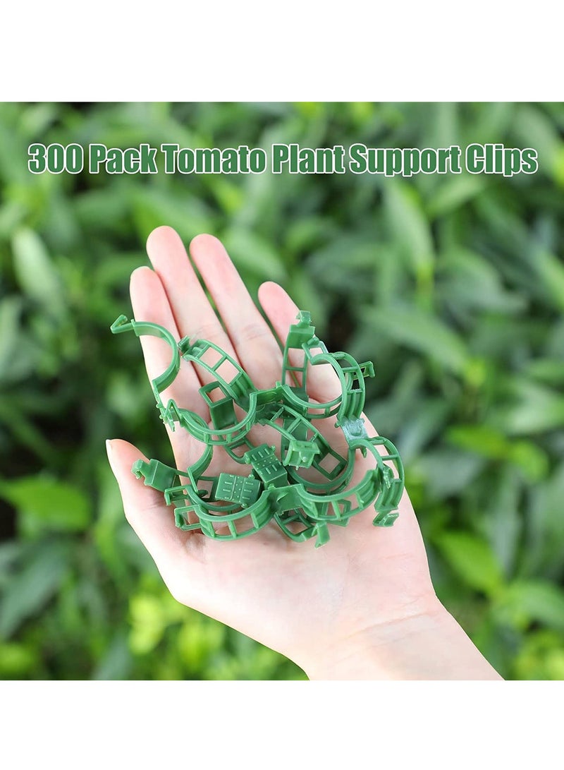 SYOSI Garden Plant Clip, 300 Pieces Vegetable Plant Root Stem Fixing Clips Plastic Tied Rattan Tools Planting Gardening Accessories for Farmer, Gardener, Home Garden (Green)  - Image 1