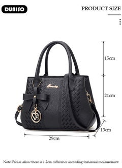 DUNISO Women's Fashion Handbag Faux Leather Crossbody Bag For Women Large Capacity Bow Trim Tote Bags Top Handle Satchel Fashionable Travel Shoulder Bag For Ladies  - Image 4