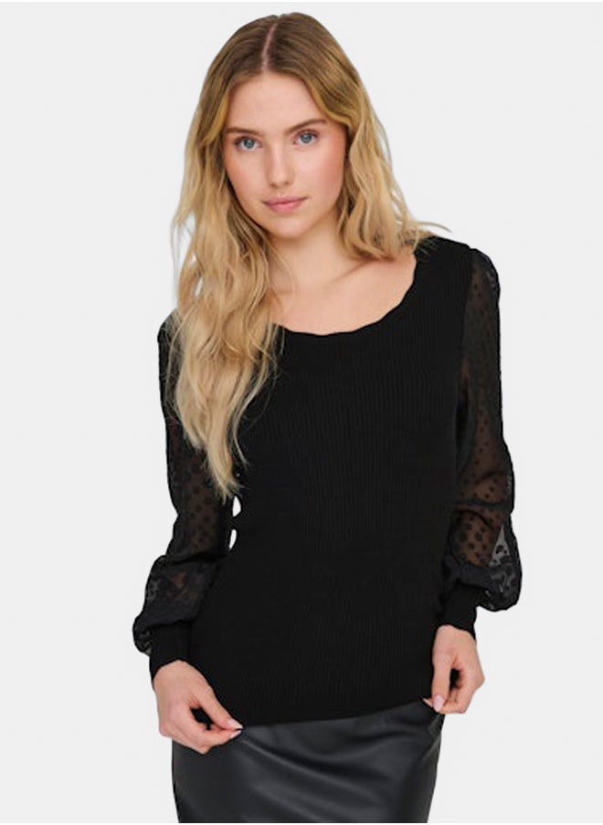 ONLY Onljulie Life Ls Mix O-Neck Cc Knt  - Image 3