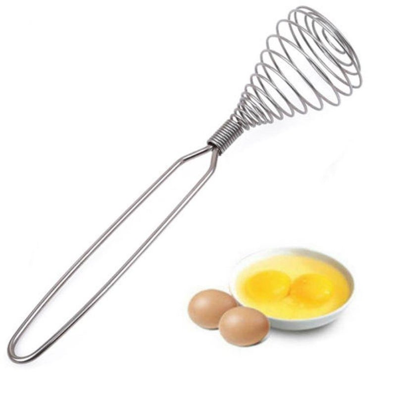 Spring Whisk i Kito Stainless Steel Manual Eggbeater Hand Egg Mixer Whisk Blender Stirring Beater Cream Frother Flour Stirrer for Kitchen