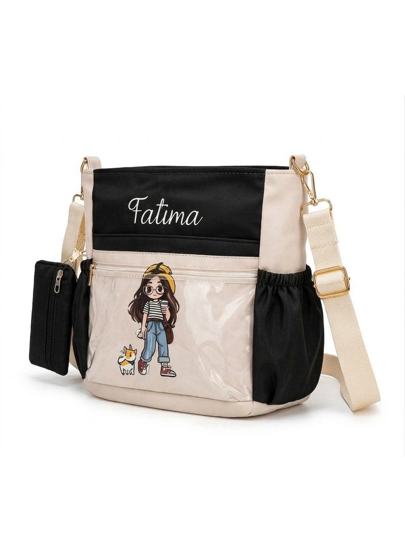Cute Girls Crossbody Bag with Multiple Pockets, Stylish Shoulder Bag, Includes Small Pouch, Lightweight, for School and Daily Use FTM - Image 2