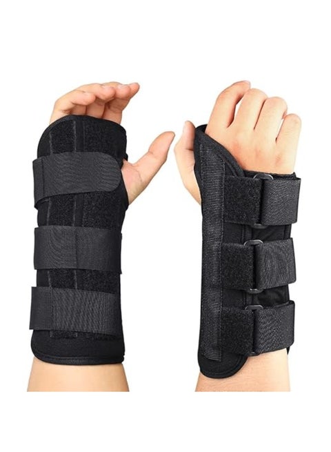 دعامة رسغ طبية قابلة للتعديل مع 3 أحزمة تثبيت – مشد احترافي لدعم المعصم وتخفيف الآلام – تصميم موحد يناسب اليد اليمنى واليسرى – جبيرة سوداء جيدة التهوية