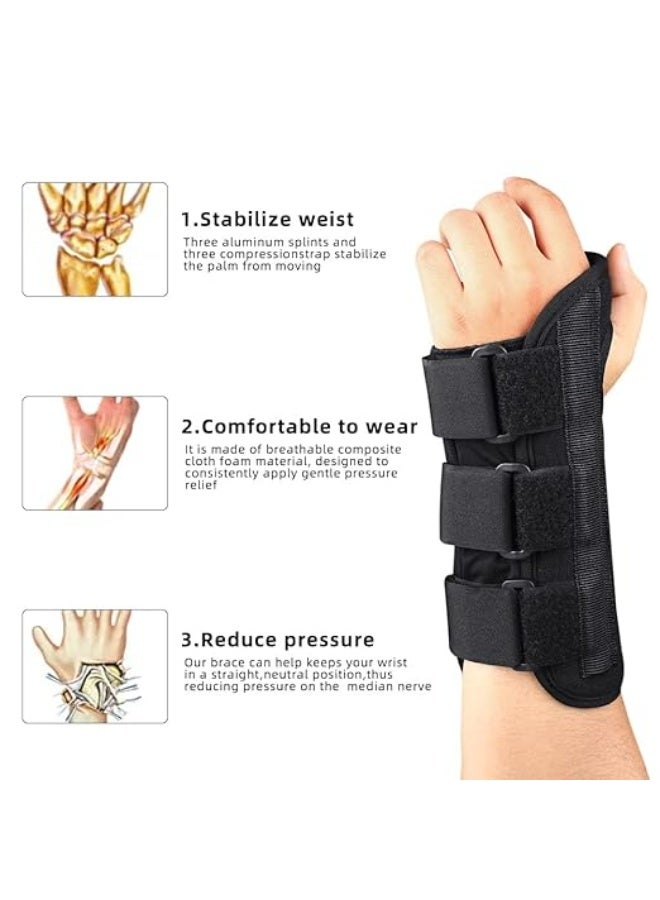 دعامة رسغ طبية قابلة للتعديل مع 3 أحزمة تثبيت – مشد احترافي لدعم المعصم وتخفيف الآلام – تصميم موحد يناسب اليد اليمنى واليسرى – جبيرة سوداء جيدة التهوية - Image 3
