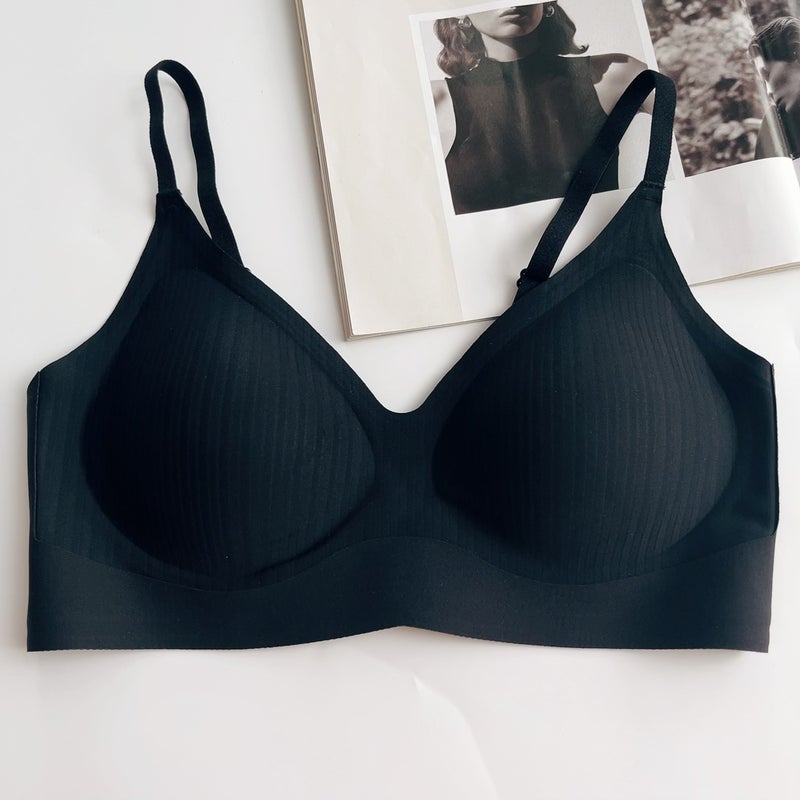Seamless Comfortable Stripe Bralette Lift Black Panther - Image 5