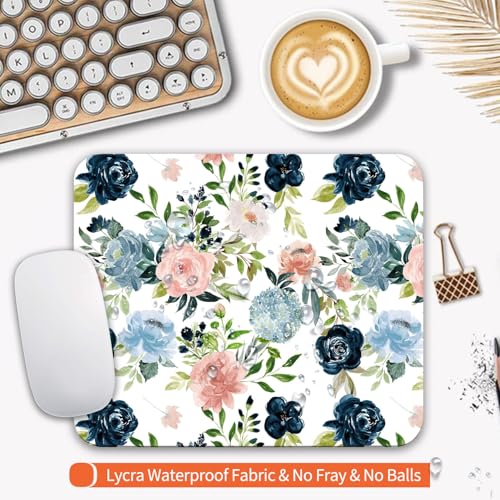 Armanza Square Mouse Pad Pretty Flowers, Personalized Premium-Textured Custom Mouse Mat Design, Washable Mousepad Cloth, Non-Slip Rubber Base Computer Mouse Pads for Wireless Mouse - Image 3