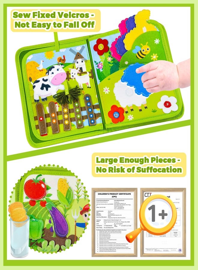 Gagule Busy Book for Toddlers 1-3, Montessori Toys for 1 2 Year Old Boy Girl Birthday Gifts, Busy Board Educational Learning Toys for 1+ Year Old, Toddler Airplane Travel Toy Farm Animals Activity Books - Image 4