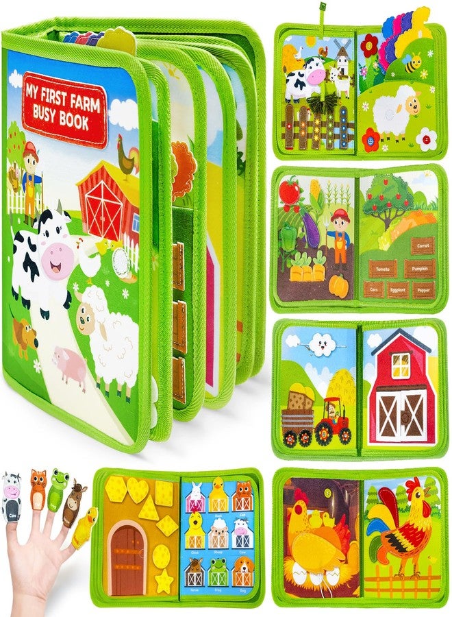 Gagule Busy Book for Toddlers 1-3, Montessori Toys for 1 2 Year Old Boy Girl Birthday Gifts, Busy Board Educational Learning Toys for 1+ Year Old, Toddler Airplane Travel Toy Farm Animals Activity Books - Image 1