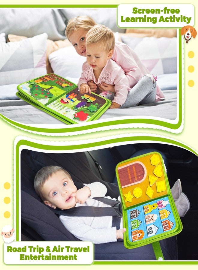 Gagule Busy Book for Toddlers 1-3, Montessori Toys for 1 2 Year Old Boy Girl Birthday Gifts, Busy Board Educational Learning Toys for 1+ Year Old, Toddler Airplane Travel Toy Farm Animals Activity Books - Image 3