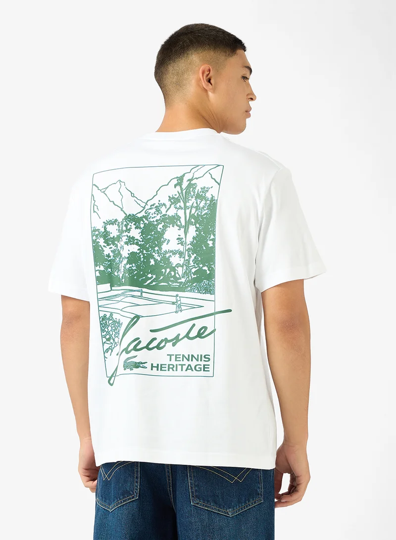 LACOSTE Classic Fit Printed Crew Neck T-Shirt