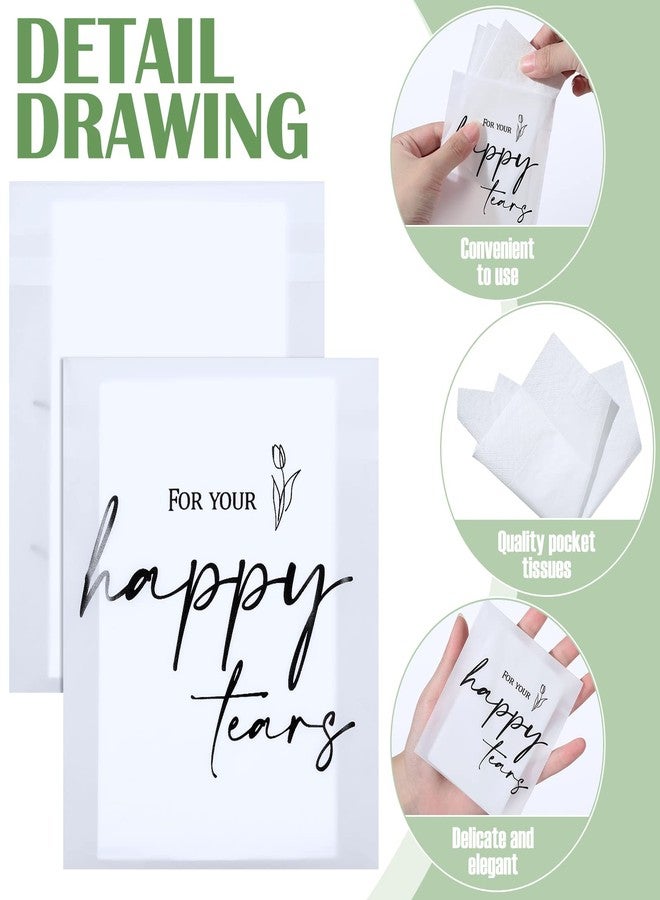 Eaasty Happy Tears Tissue Packs for Wedding 3 Ply Wedding Tissues for Guests Travel Size Bulk Facial Paper Welcome Bag Stuffers Gift Bride and Groom Mother(30 Pack) - Image 3