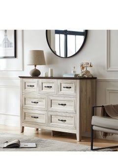 LINSY HOME LINSY HOME  -  Wood Dresser Closet With 7 Drawers , Dressers Organizer for Bed Room Living Room, Kids Room, Nursery, Hallway, Beige Color, size 120L*39.8W*86.7H cm  - Image 5