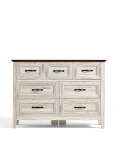 LINSY HOME LINSY HOME  -  Wood Dresser Closet With 7 Drawers , Dressers Organizer for Bed Room Living Room, Kids Room, Nursery, Hallway, Beige Color, size 120L*39.8W*86.7H cm  - Image 3