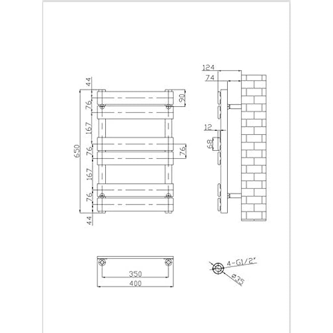 KTW-001 TOWEL WARMER RADIATOR, WHITE - Image 2