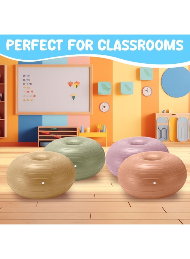 فلاي رود كرسي كرة اليوجا للفصول الدراسية، سجادة كرة اللياقة البدنية كبيرة الحجم مع جهاز قابل للنفخ، مناسب للأطفال والطلاب وتدريب التوازن الحسي والاستخدام في المكتب المنزلي. - Image 4