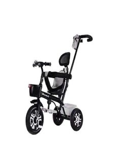 Other Manufacturer Tricycle For 1 To 5 Years Old Baby Trike Ride On Tricycle With Push Bar 3 Wheels Bike For Boys and Girls 3 Wheels Toddler Tricycle Black  - Image 2