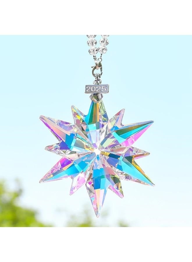 Annual Ornaments Crystal Snowflake Star, Sparkly Crystal Ornaments for Tree, Beautiful Ornaments for Women Girls（Seven Colors） - Image 1