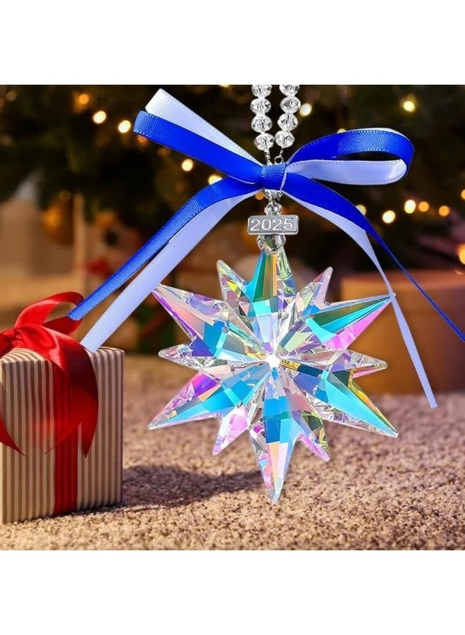 Annual Ornaments Crystal Snowflake Star, Sparkly Crystal Ornaments for Tree, Beautiful Ornaments for Women Girls（Seven Colors） - Image 3