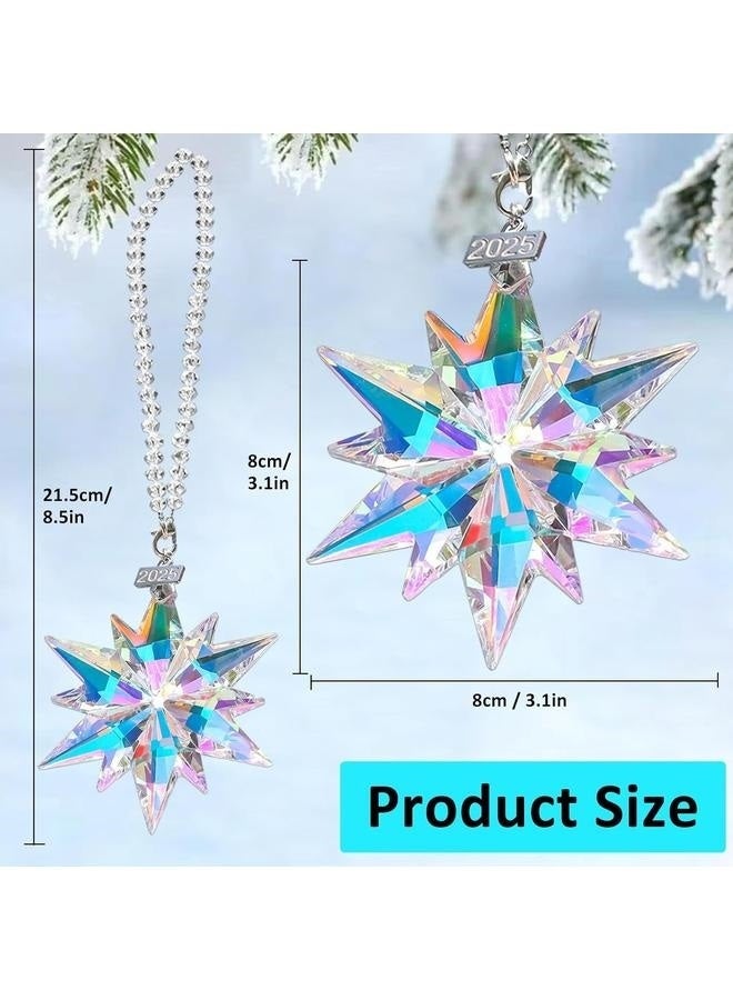 Annual Ornaments Crystal Snowflake Star, Sparkly Crystal Ornaments for Tree, Beautiful Ornaments for Women Girls（Seven Colors） - Image 5