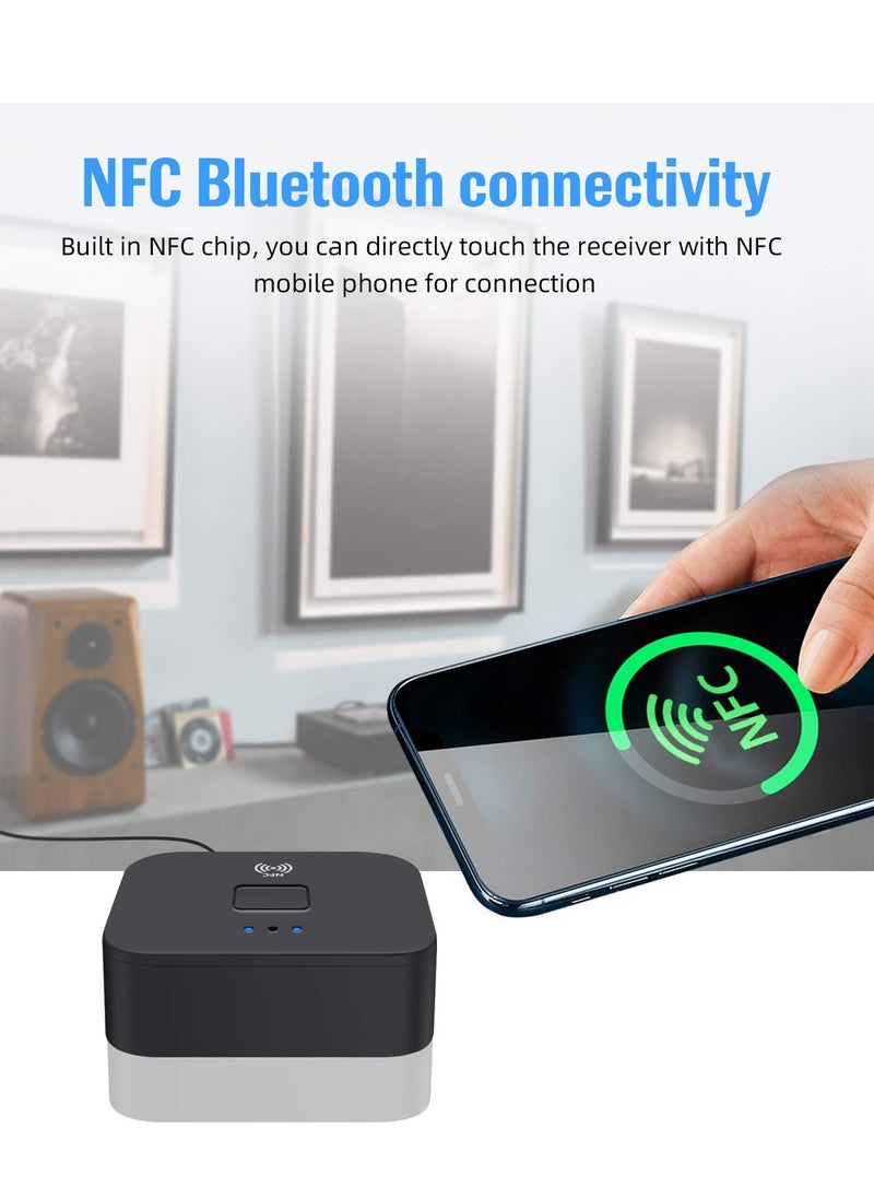 KASTWAVE - Bluetooth 5.0 Audio Receiver Adapter, NFC Wireless Bluetooth Extender 3.5Mm AUX or RCA Input Speaker, Bluetooth Audio Adapter for Music Streaming Audio Systems, Car and Home Stereo Theater Systems - Image 1