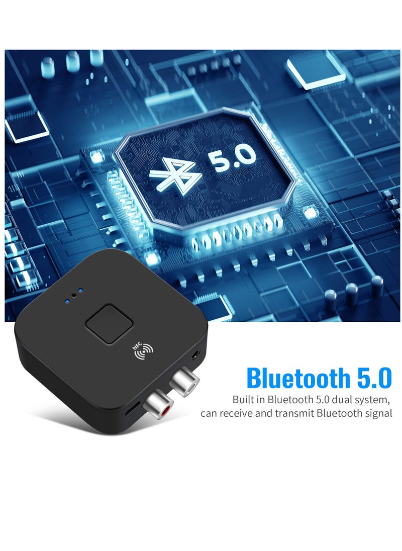 KASTWAVE - Bluetooth 5.0 Audio Receiver Adapter, NFC Wireless Bluetooth Extender 3.5Mm AUX or RCA Input Speaker, Bluetooth Audio Adapter for Music Streaming Audio Systems, Car and Home Stereo Theater Systems - Image 1