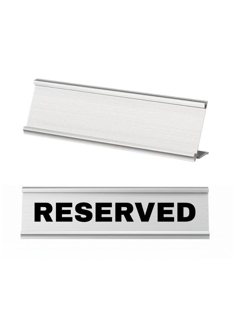 PRINTSHOP4ME Stainless Steel Tent Card Table Reserved Sign-Perfect for Restaurants, Events, and Private Functions-Table Signage for Reserved and Sign Places - Image 1
