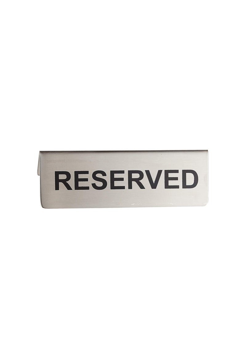 PRINTSHOP4ME - Stainless Steel Tent Card Table Reserved Sign-Perfect for Restaurants, Events, and Private Functions-Table Signage for Reserved and Sign Places - Image 1