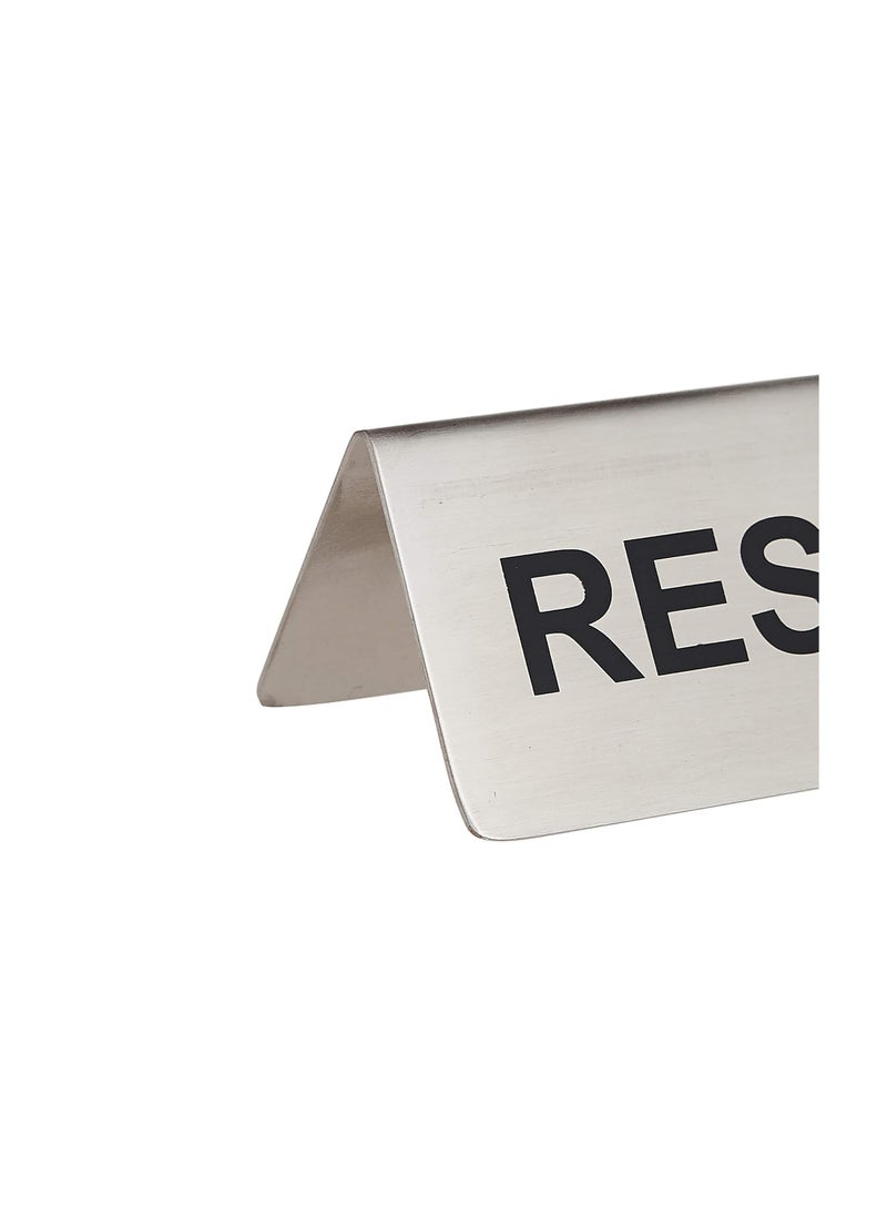 PRINTSHOP4ME - Stainless Steel Tent Card Table Reserved Sign-Perfect for Restaurants, Events, and Private Functions-Table Signage for Reserved and Sign Places - Image 1
