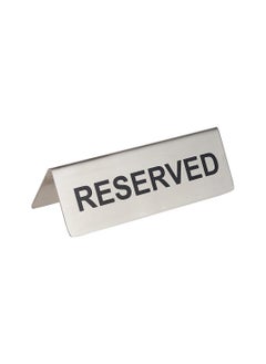 PRINTSHOP4ME Stainless Steel Tent Card Table Reserved Sign-Perfect for Restaurants, Events, and Private Functions-Table Signage for Reserved and Sign Places  - Image 1