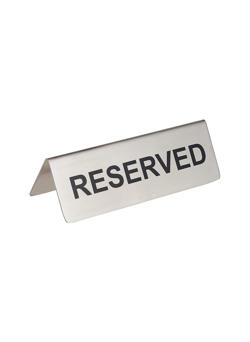 PRINTSHOP4ME - Stainless Steel Tent Card Table Reserved Sign-Perfect for Restaurants, Events, and Private Functions-Table Signage for Reserved and Sign Places - Image 1