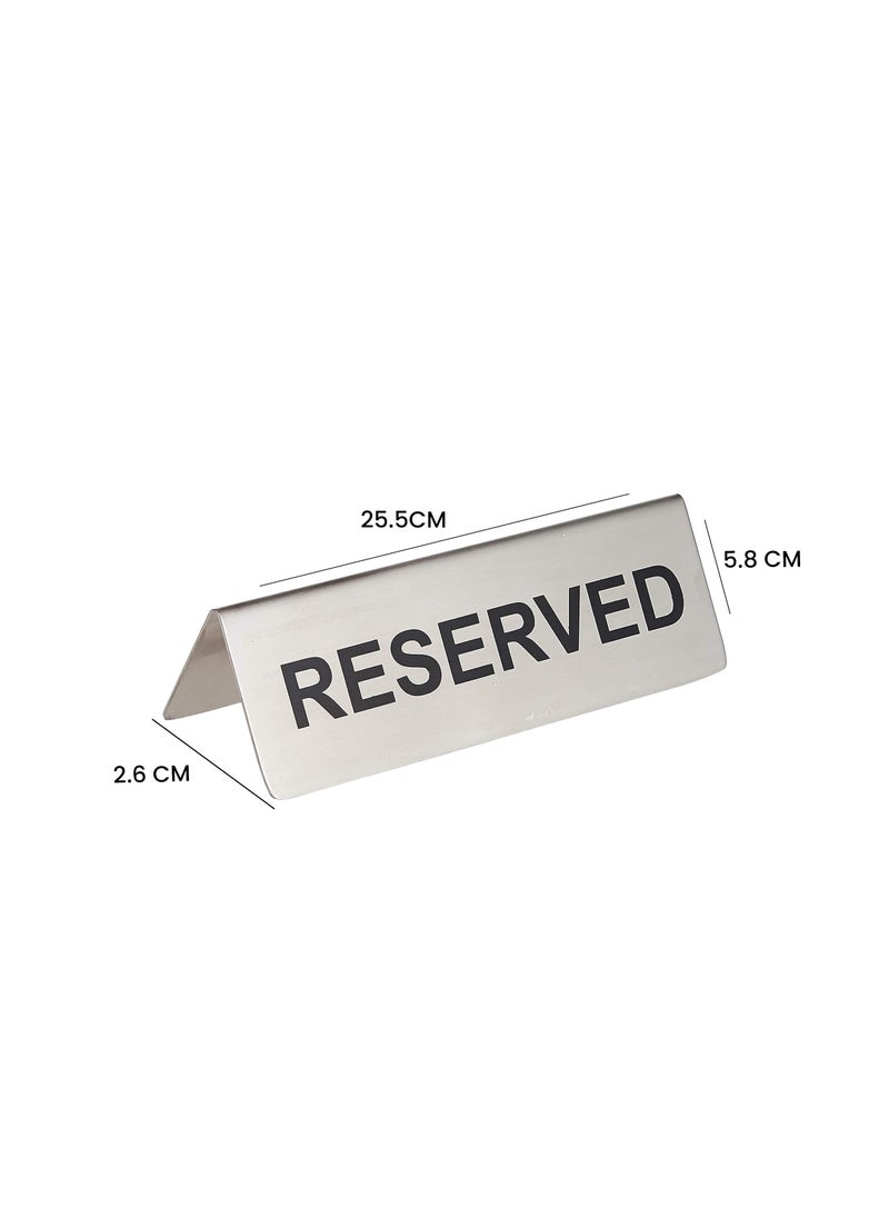 PRINTSHOP4ME - Stainless Steel Tent Card Table Reserved Sign-Perfect for Restaurants, Events, and Private Functions-Table Signage for Reserved and Sign Places - Image 1