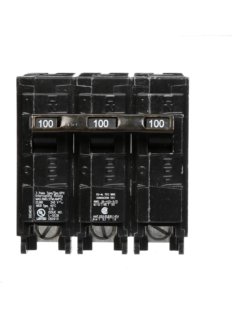 SIEMENS Q3100H 100Amp Three Pole 22kA Type QPH Circuit Breaker  - Image 2