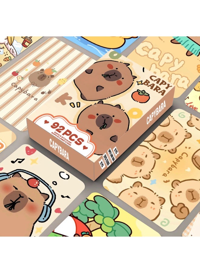 NIBEMINENT 92 Pcs Cartoon Capybara Double-sided Lomo Cards Card For Fans Collection Gifts - Image 1