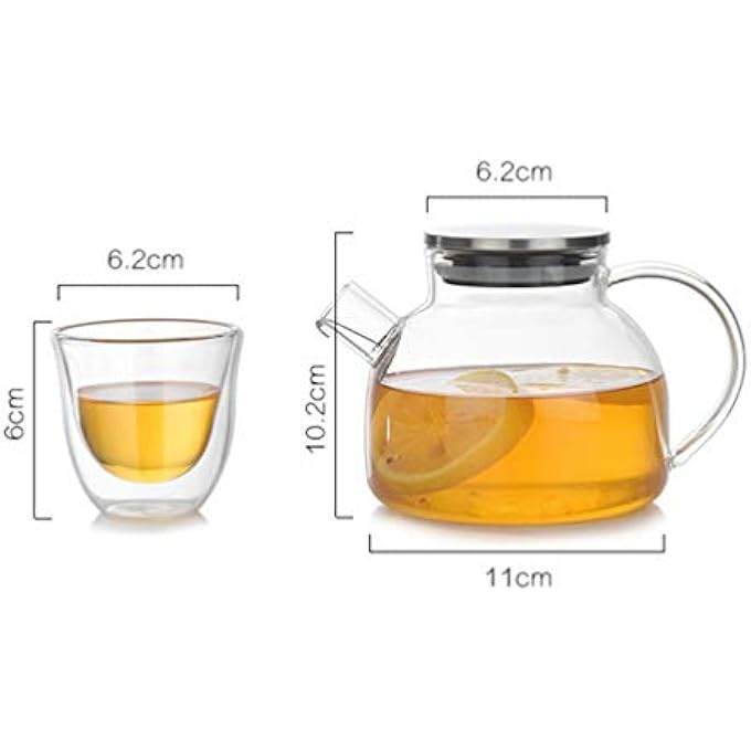 TOPBATHY 3Pcs Glass Tea Set Glass Teapot Tea Cupsstovetop Safe Kettle Coffee Mugs Glass Filter Teapot Blooming And Loose Leaf Tea Maker Gift Set - Image 5