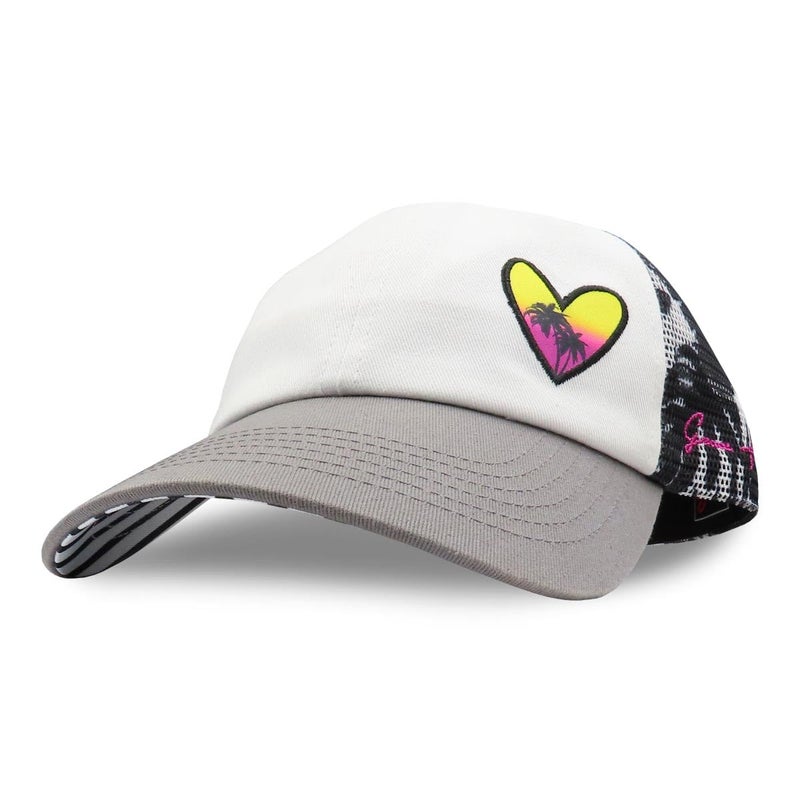 Grace Folly Baseball Cap for Women in Cute Dad Hat Design with Mesh to Stay Cool at The Beach in Summer (Heart Palm Beach) - Image 5