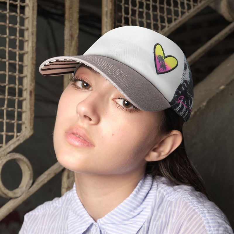 Grace Folly Baseball Cap for Women in Cute Dad Hat Design with Mesh to Stay Cool at The Beach in Summer (Heart Palm Beach) - Image 2