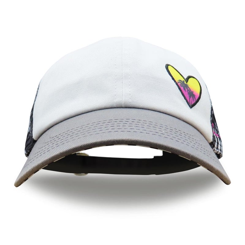 Grace Folly Baseball Cap for Women in Cute Dad Hat Design with Mesh to Stay Cool at The Beach in Summer (Heart Palm Beach) - Image 3