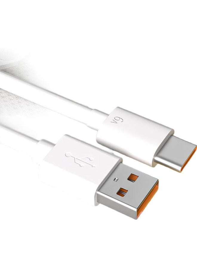 Zitai Type-C Data Cable, 6A Super Fast Charging 100W, Suitable For Huawei Honor Mate60/50/40Pro/30/P70, Xiaomi, 2 Meters, White - Image 1