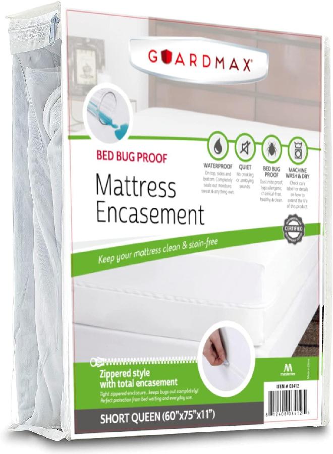 Guardmax Guardmax RV Short Queen Mattress Protector Cover Zippered | 100% Waterproof Zippered Encasement | Soft, Healthy and Breathable | RV Short Queen Size (60x75)  - Image 1