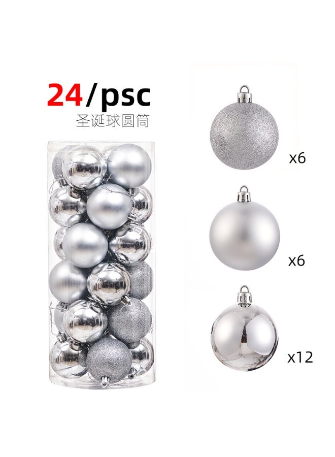6cm Christmas Ball Ornaments, 24pcs Shatterproof Christmas Tree Hanging Ornaments, Christmas Tree Decorations Balls for Xmas Trees Decor Holiday Party Wedding Silver - Image 3