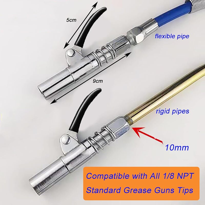 FACITE Heavy-Duty Grease Gun Coupler with Quick Lock and Release, Compatible with All Grease Guns, 1/8" NPT, Upgraded to 12000 PSI - Image 5