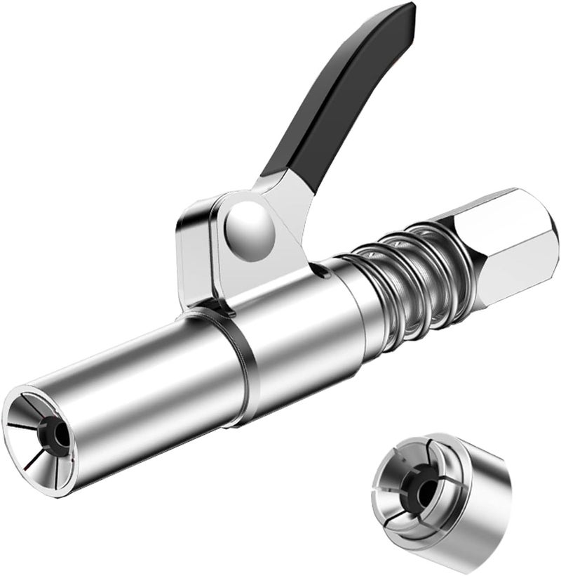 FACITE Heavy-Duty Grease Gun Coupler with Quick Lock and Release, Compatible with All Grease Guns, 1/8" NPT, Upgraded to 12000 PSI - Image 1