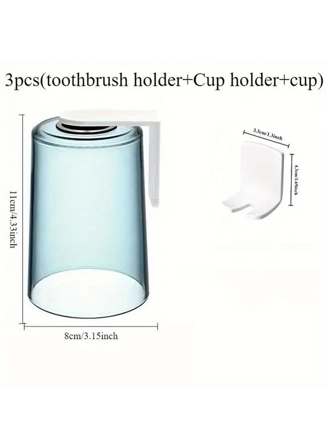 3pcs Purple Magnetic Flip Cup Wall Mounted Toothbrush Holder Shelf Household Toiletry Cup - Image 2