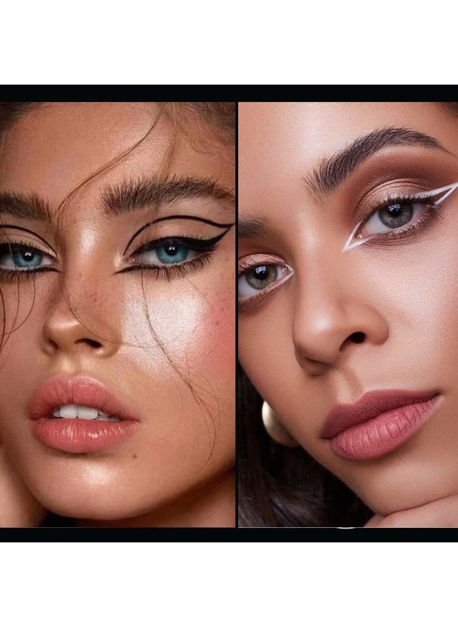 YEPYEPGO 2PCS Waterproof Liquid Eyeliner, White and Black Eyeliner Set, Quick Drying Long-lasting Eye Liner for Makeup, Cruelty-Free Eyeliner Liquid Set Smudge Proof Easy To Use  - Image 3