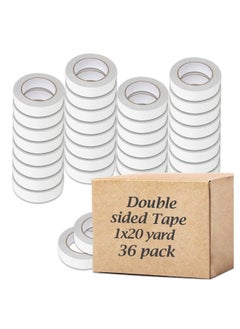 MARKQ [Pack of 36] Double Sided Tape [1" x 20 Yards] Adhesive Sticky Tape for Arts, Crafts, Photography, Scrapbooking, Card Making, Gift Wrapping & Office School Stationery Supplies  - Image 1