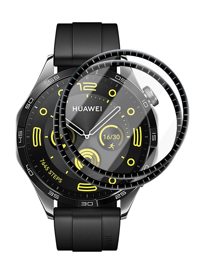 huanmate 2 Pieces Premium Screen Protector For Huawei Watch GT4 46mm Black/Clear