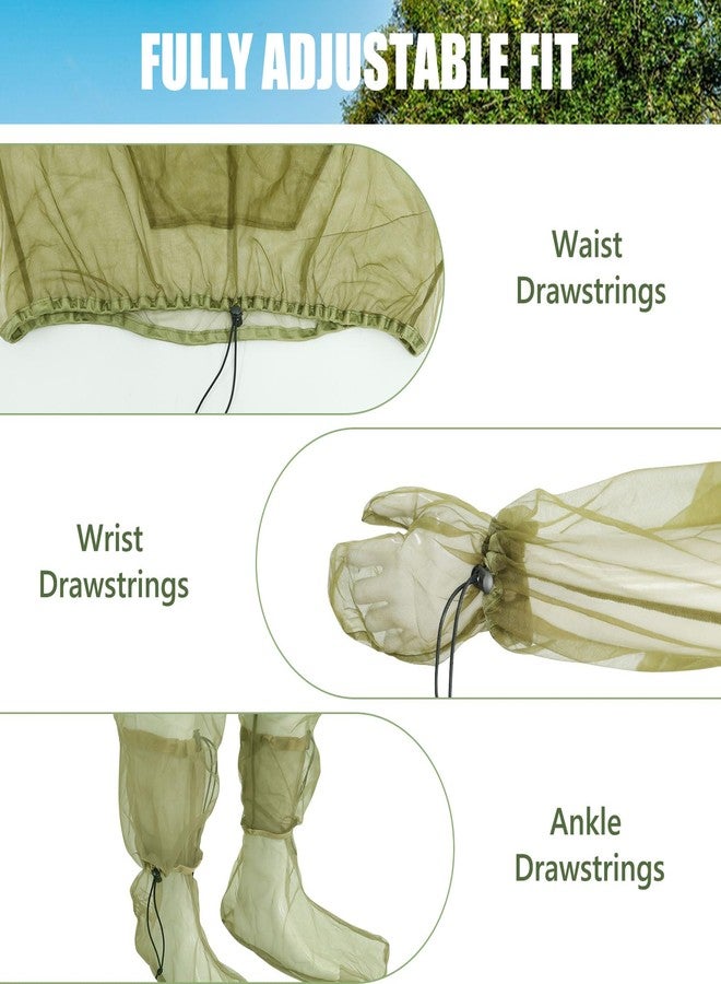 HOMEYA 4-Piece Net Suit L/XL for Men & Women, Full Body Protective Jacket with Zippered Hood, Pants, Gloves & Foot Covers, Ultra-Fine Breathable Mesh, Outdoor Protection for Camping Fishing Gardening Hiking - Image 5