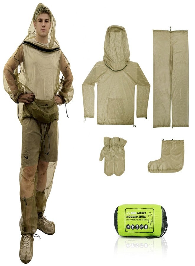 HOMEYA 4-Piece Net Suit L/XL for Men & Women, Full Body Protective Jacket with Zippered Hood, Pants, Gloves & Foot Covers, Ultra-Fine Breathable Mesh, Outdoor Protection for Camping Fishing Gardening Hiking - Image 1
