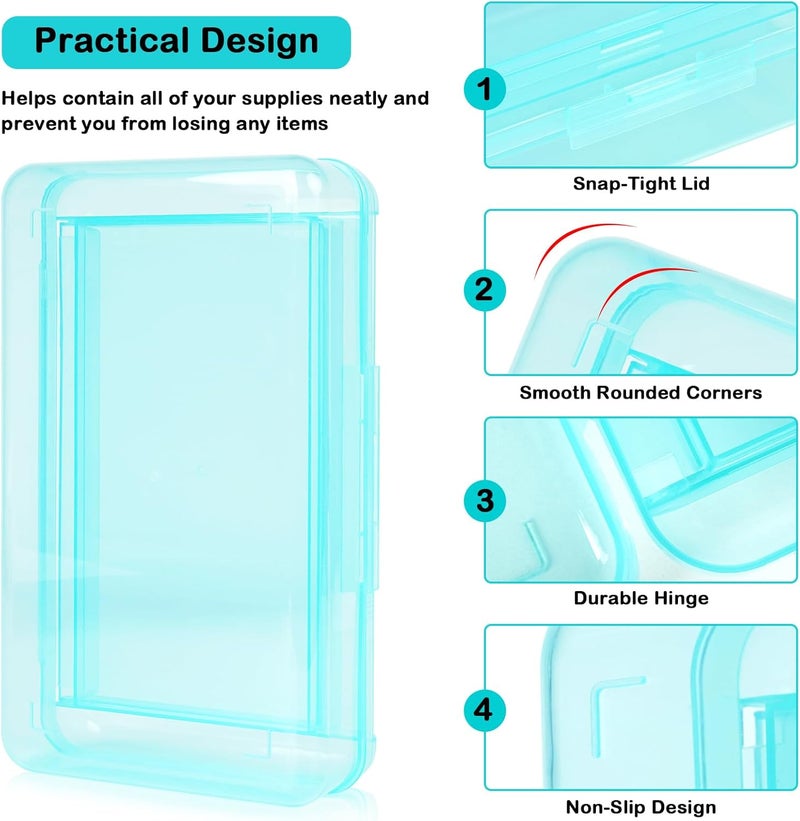 Caja de lápices de plástico de gran capacidad, cajas de lápices de doble capa para niños y adultos, estuche de lápices de colores, caja de lápices duros con tapa a presión para suministros - Image 5