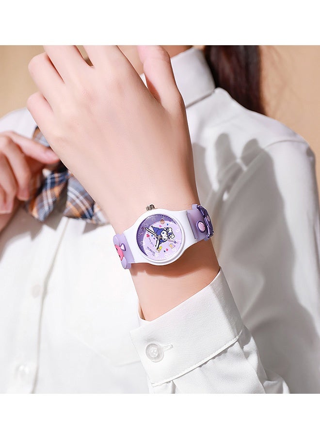 Sanrio 2 Pcs Cute Sanrio Kuromi My Melody Kids Analog Watch Set 3D Cartoon Silicone Strap Easy to Read Time Teaching Watch for Girls Daily Wear School Playdates Birthday Eid Gift Party Favor Favors - Image 2